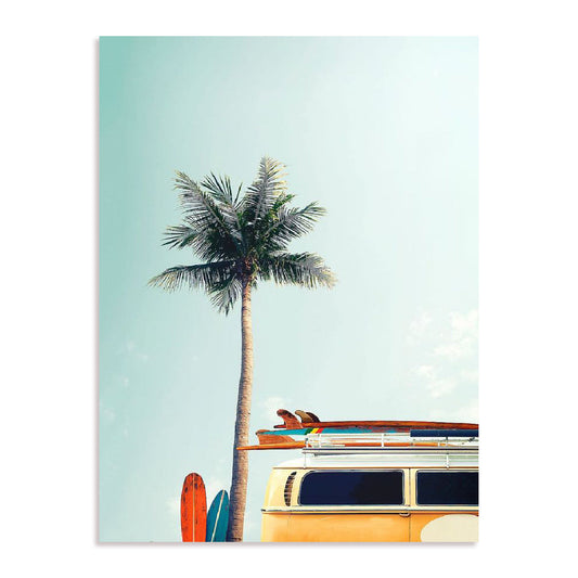 Surf Bus Yellow Wall Art