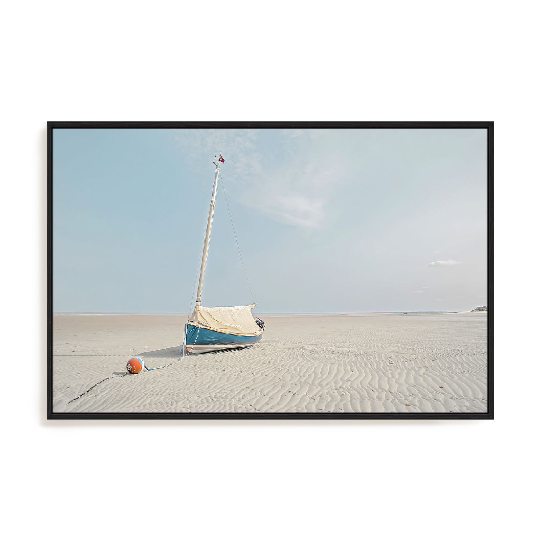 Sailboat in Teal and Coral Wall Art