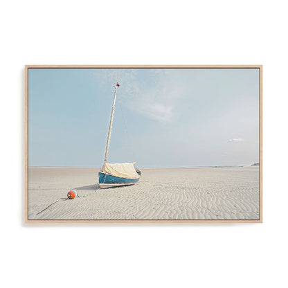 Sailboat in Teal and Coral Wall Art