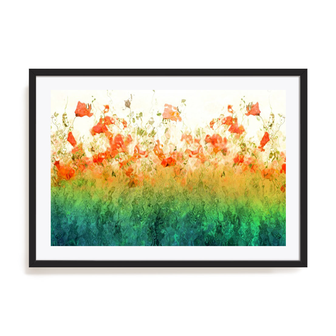 Emerald Poppies Wall Art