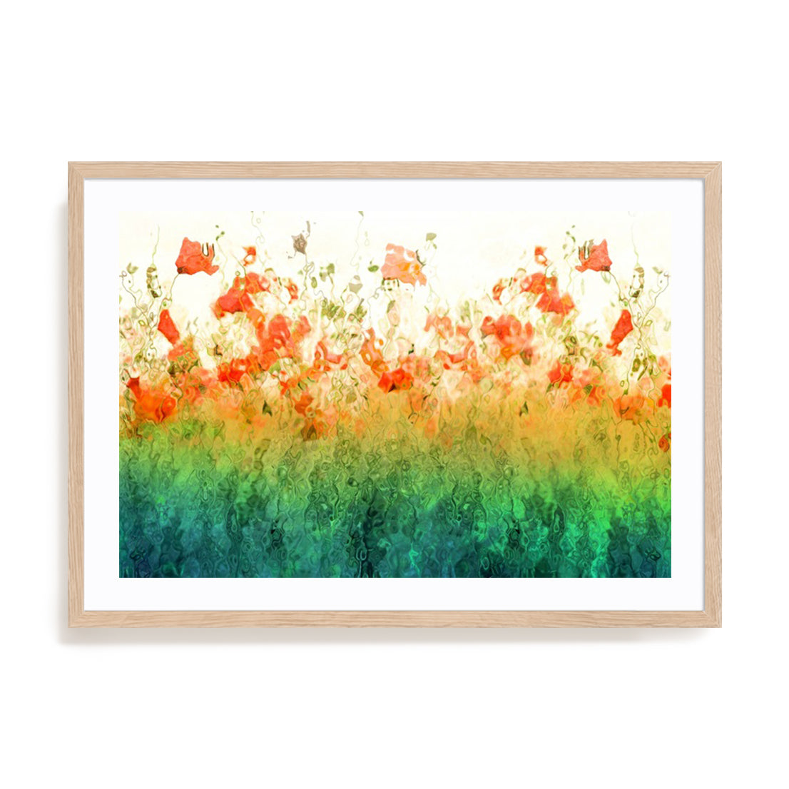 Emerald Poppies Wall Art