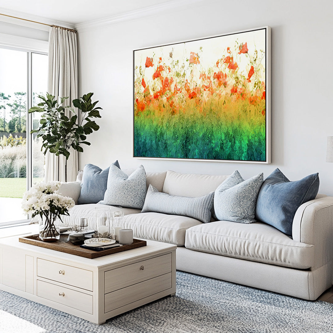 Emerald Poppies Wall Art