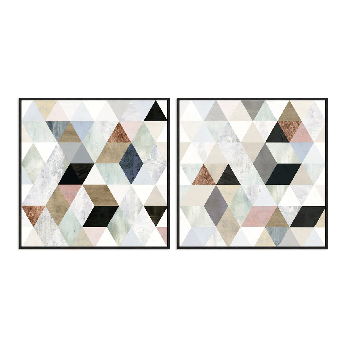 Watercolor Mosaic I and II Wall Art