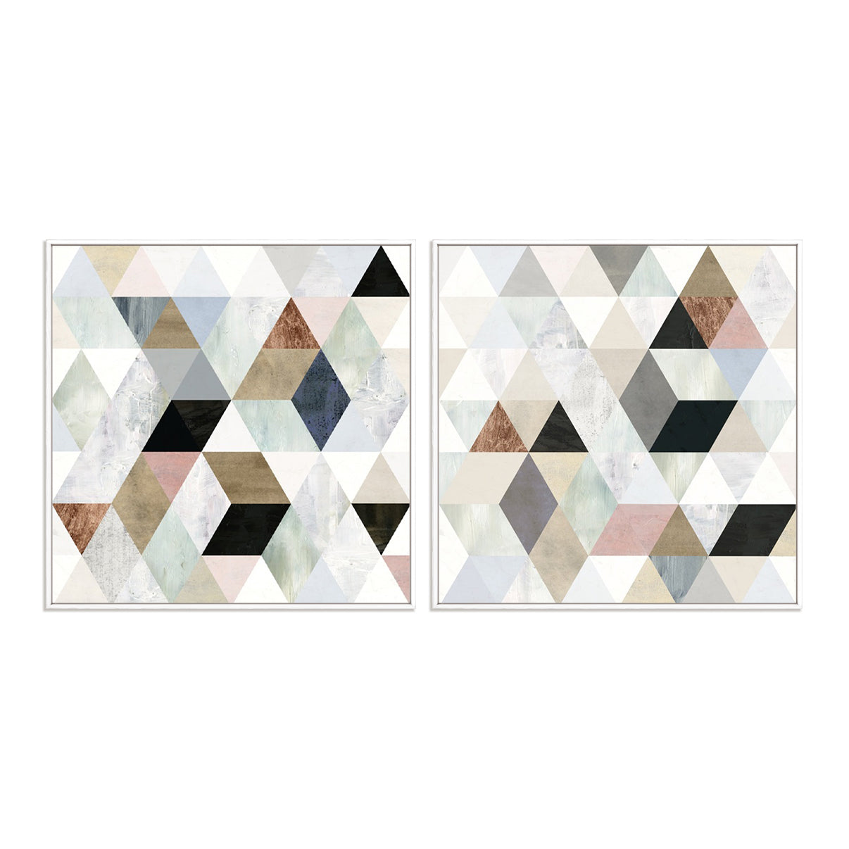 Watercolor Mosaic I and II Wall Art