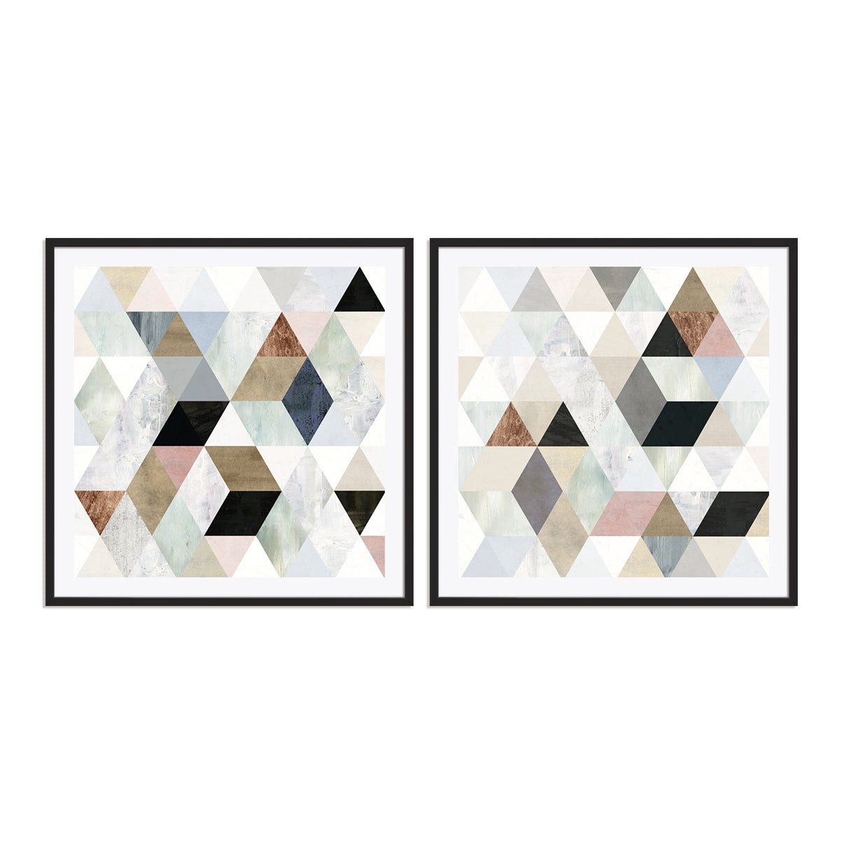 Watercolor Mosaic I and II Wall Art