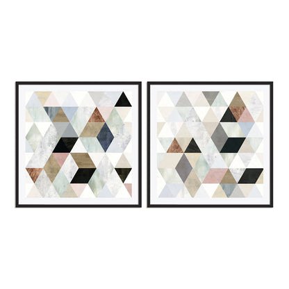 Watercolor Mosaic I and II Wall Art