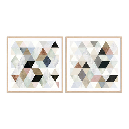 Watercolor Mosaic I and II Wall Art