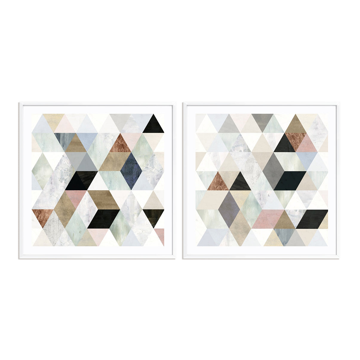 Watercolor Mosaic I and II Wall Art