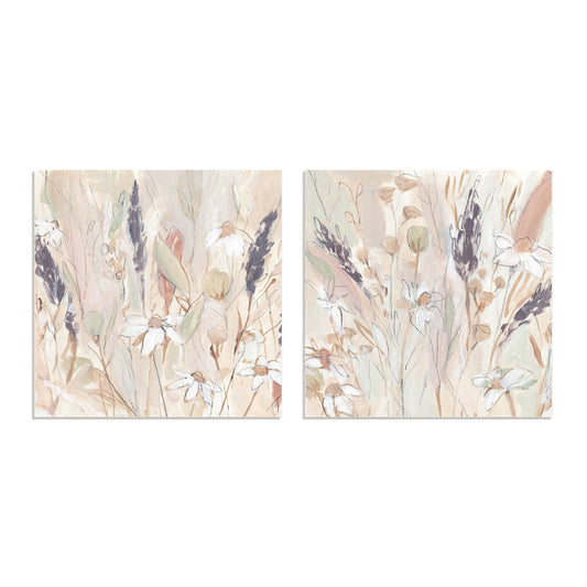 Lavender Flower Field I and II Wall Art