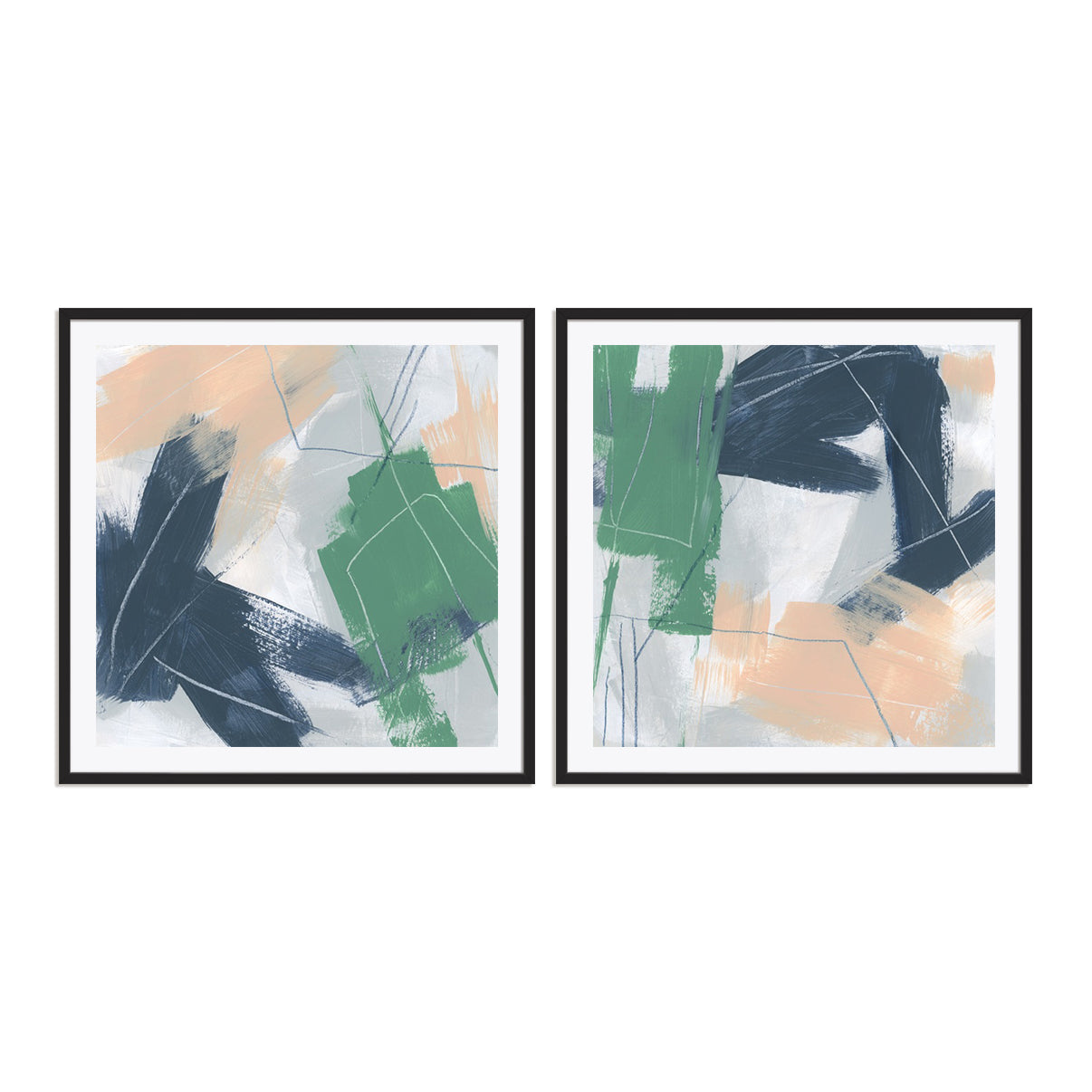 Diagonal Flight Plan I and II Wall Art