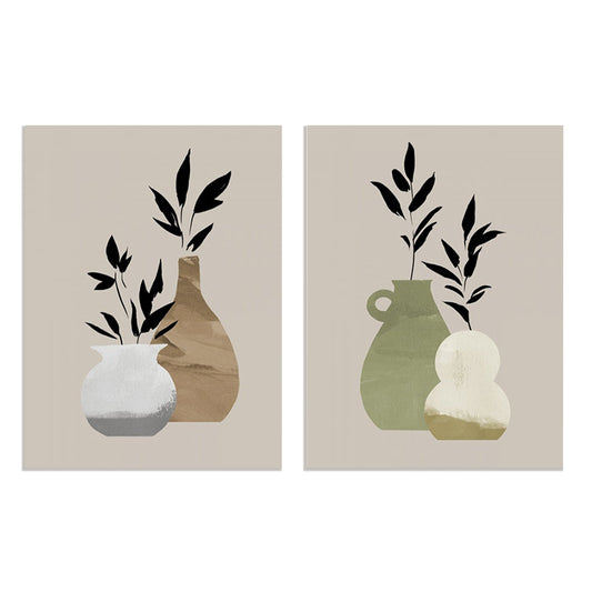 Simple Bud Vases I and II Wall Art