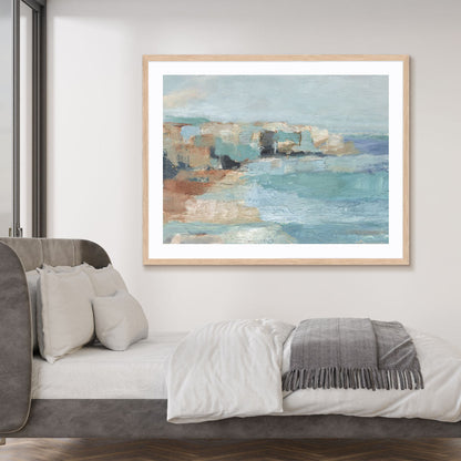 Turquoise Cliff Wall I Wall Art