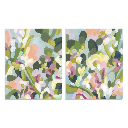 Dew Drop Flowers I and II Wall Art