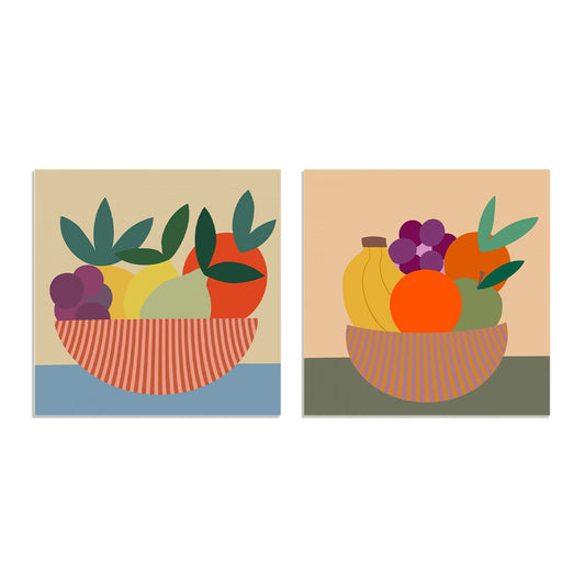 Graphic Fruit Bowl IV and II Wall Art