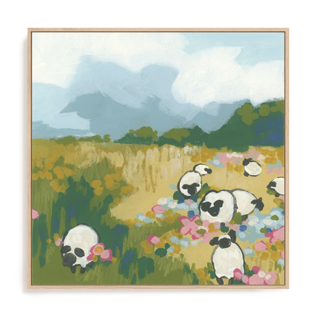 Sweet Sheep Field II Wall Art