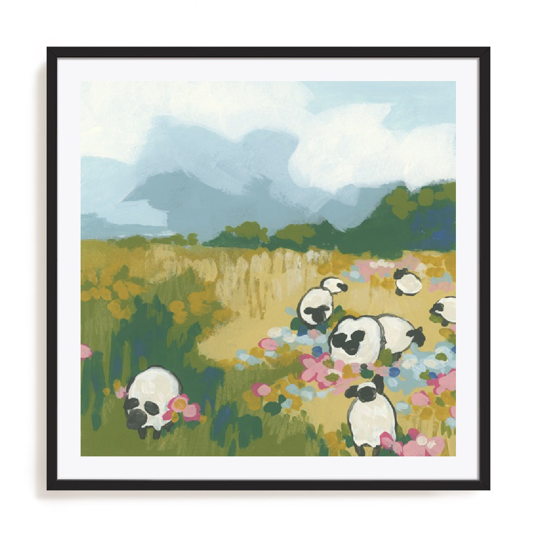 Sweet Sheep Field II Wall Art