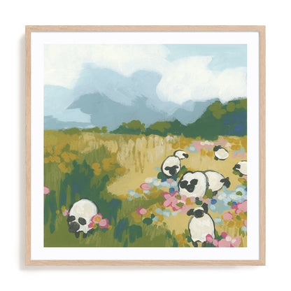 Sweet Sheep Field II Wall Art