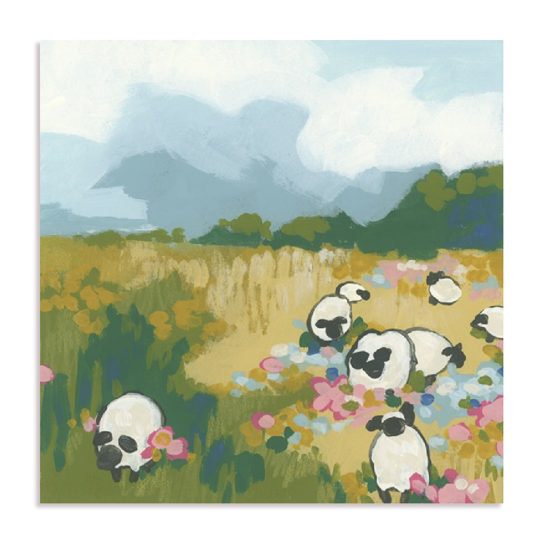 Sweet Sheep Field II Wall Art