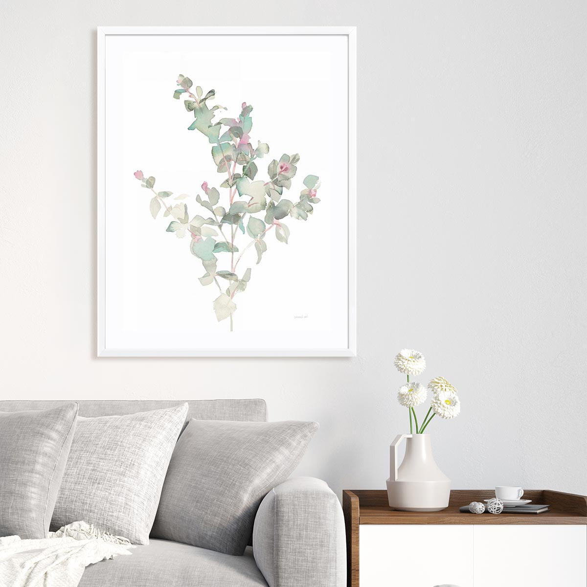 Eucalyptus II White Wall Art