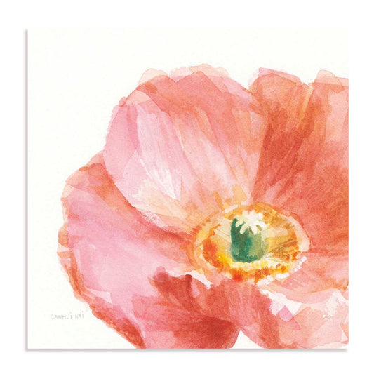 Garden Poppy Flipped on White Crop Wall Art