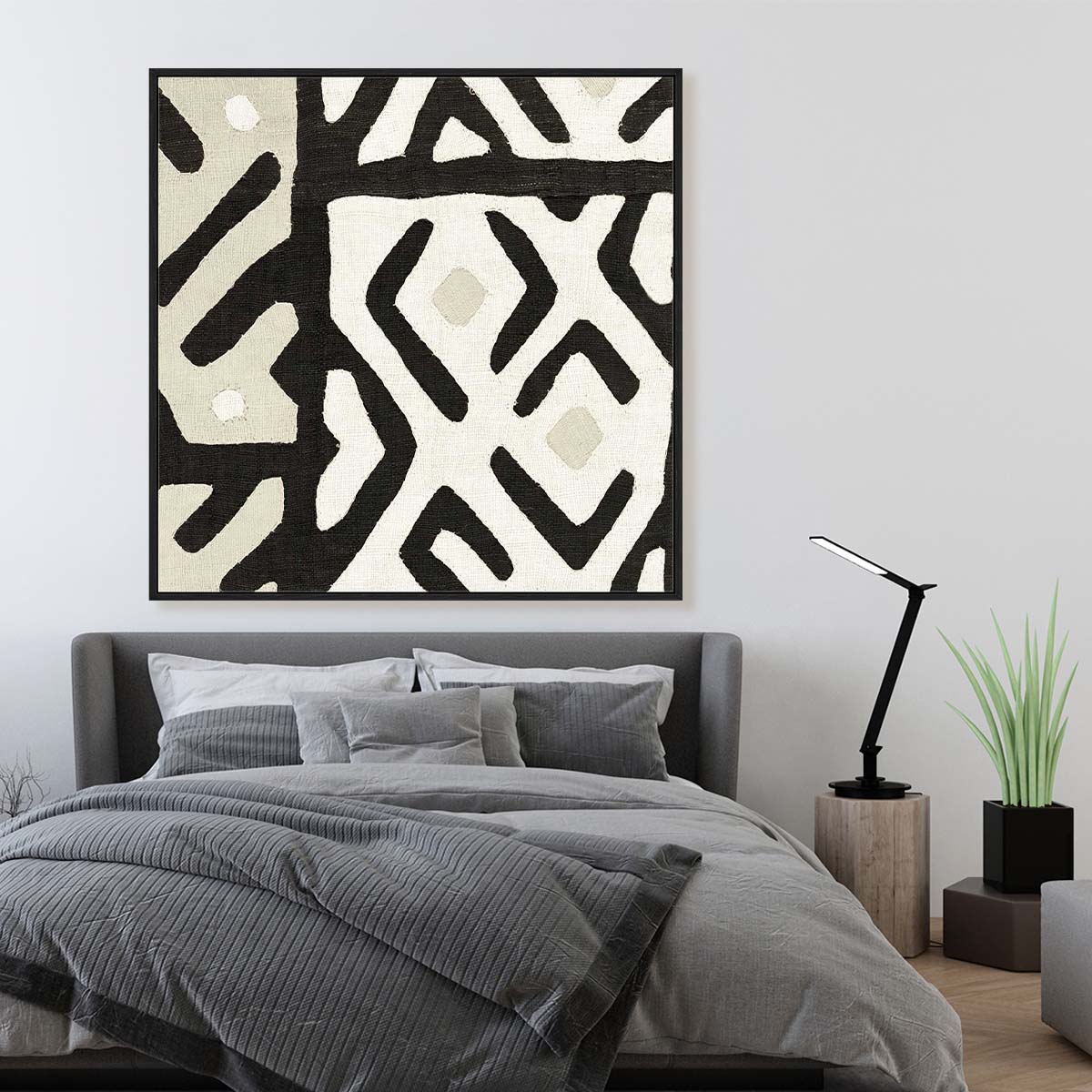 Kuba Cloth I Sq I Neutral Wall Art