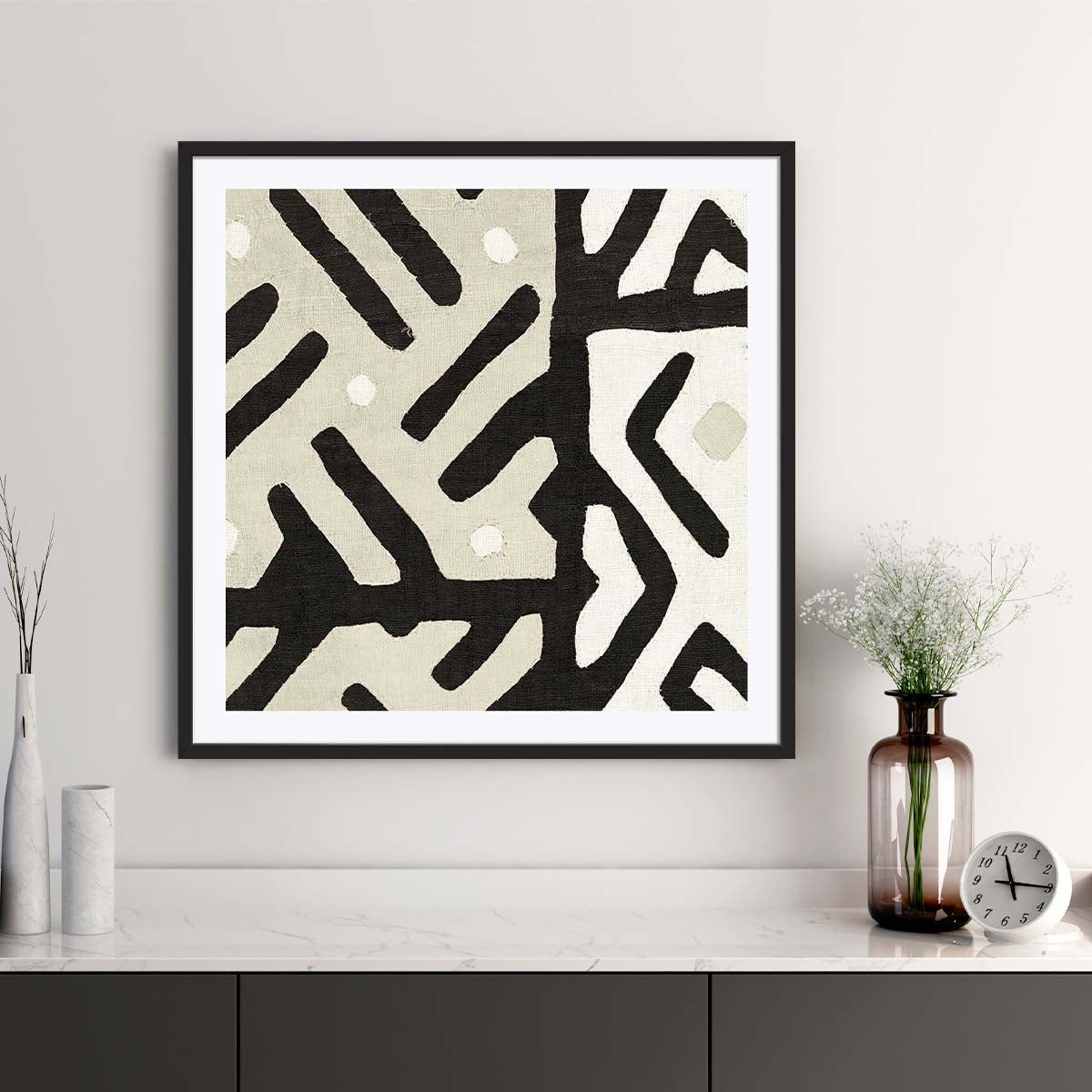 Kuba Cloth I Sq I Neutral Wall Art