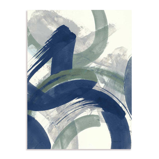 Navy Brushy Abstract II Wall Art