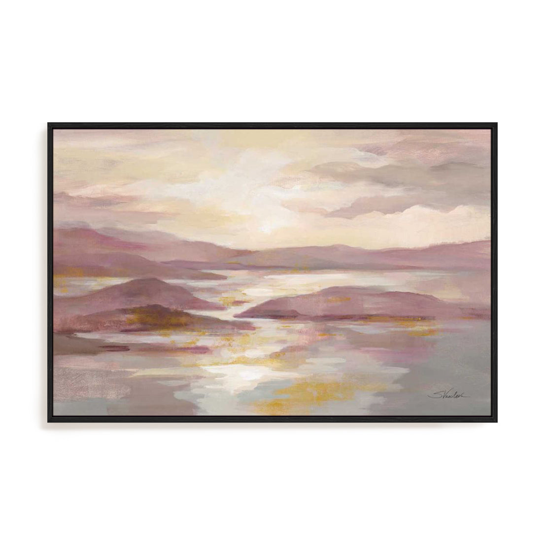 Pink and Gold Landscape Wall Art