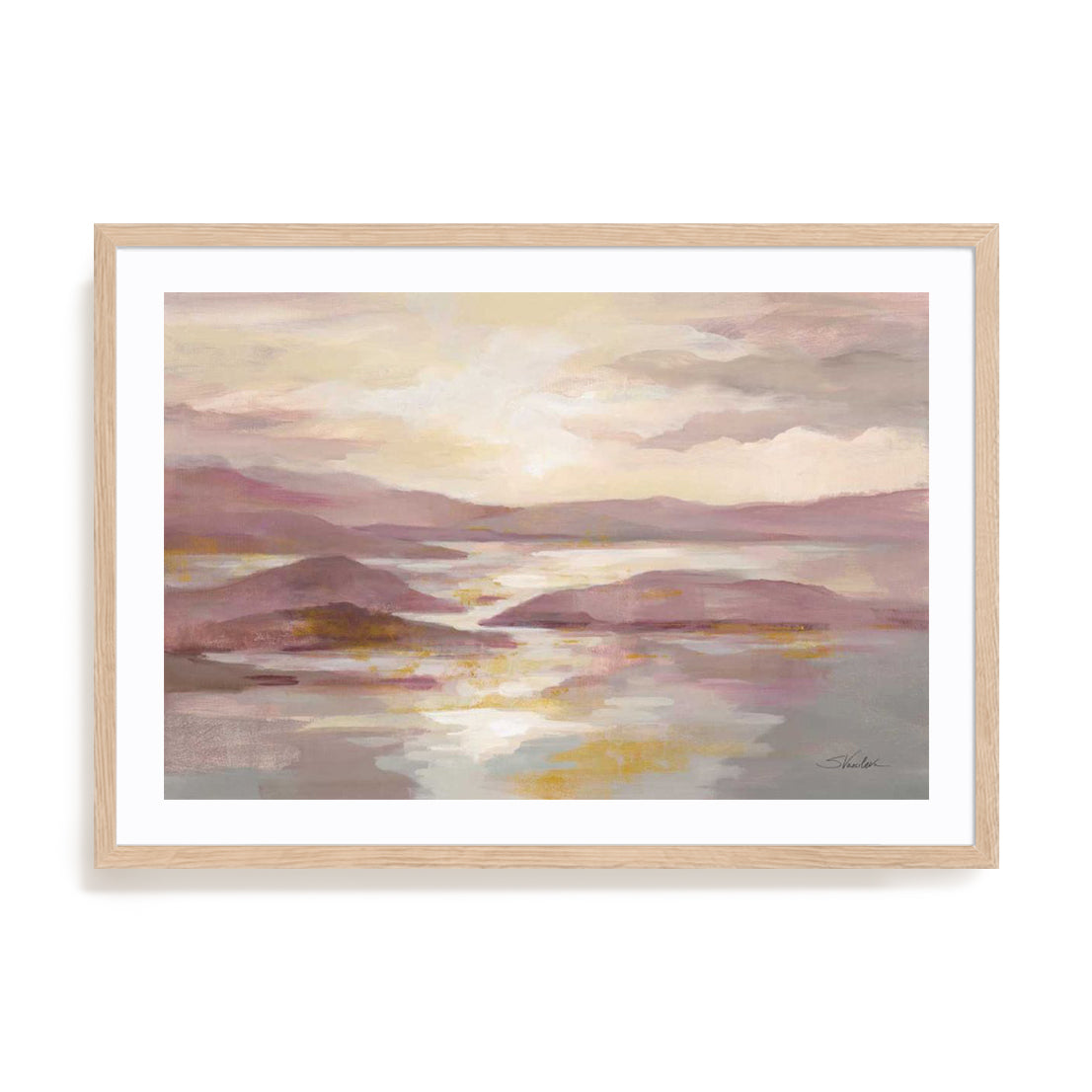 Pink and Gold Landscape Wall Art