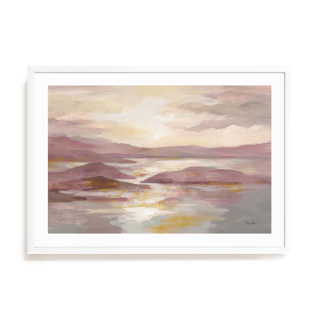 Pink and Gold Landscape Wall Art