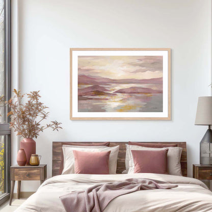 Pink and Gold Landscape Wall Art