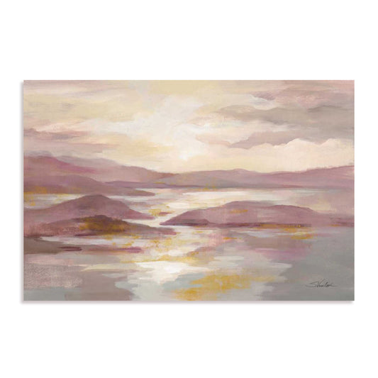 Pink and Gold Landscape Wall Art