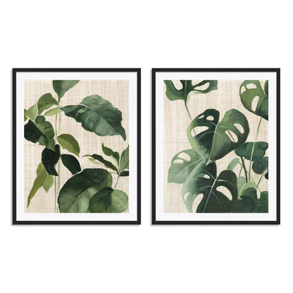 Tropical Study Linen II and IV Wall Art