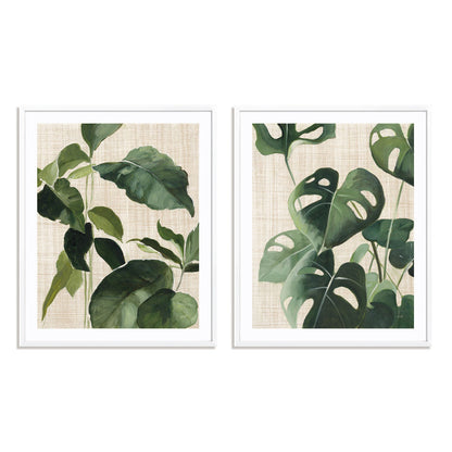 Tropical Study Linen II and IV Wall Art