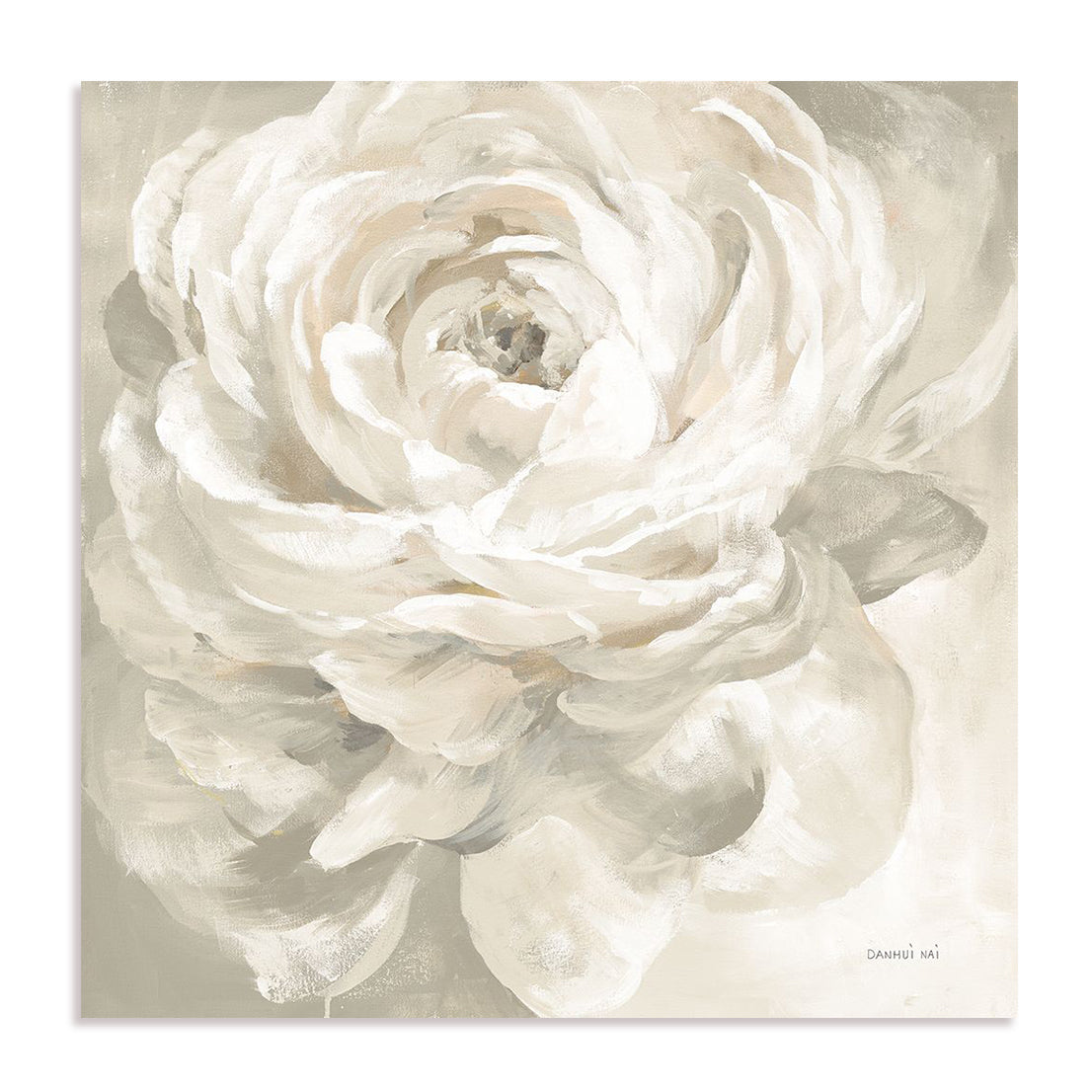 White Rose Gray Wall Art