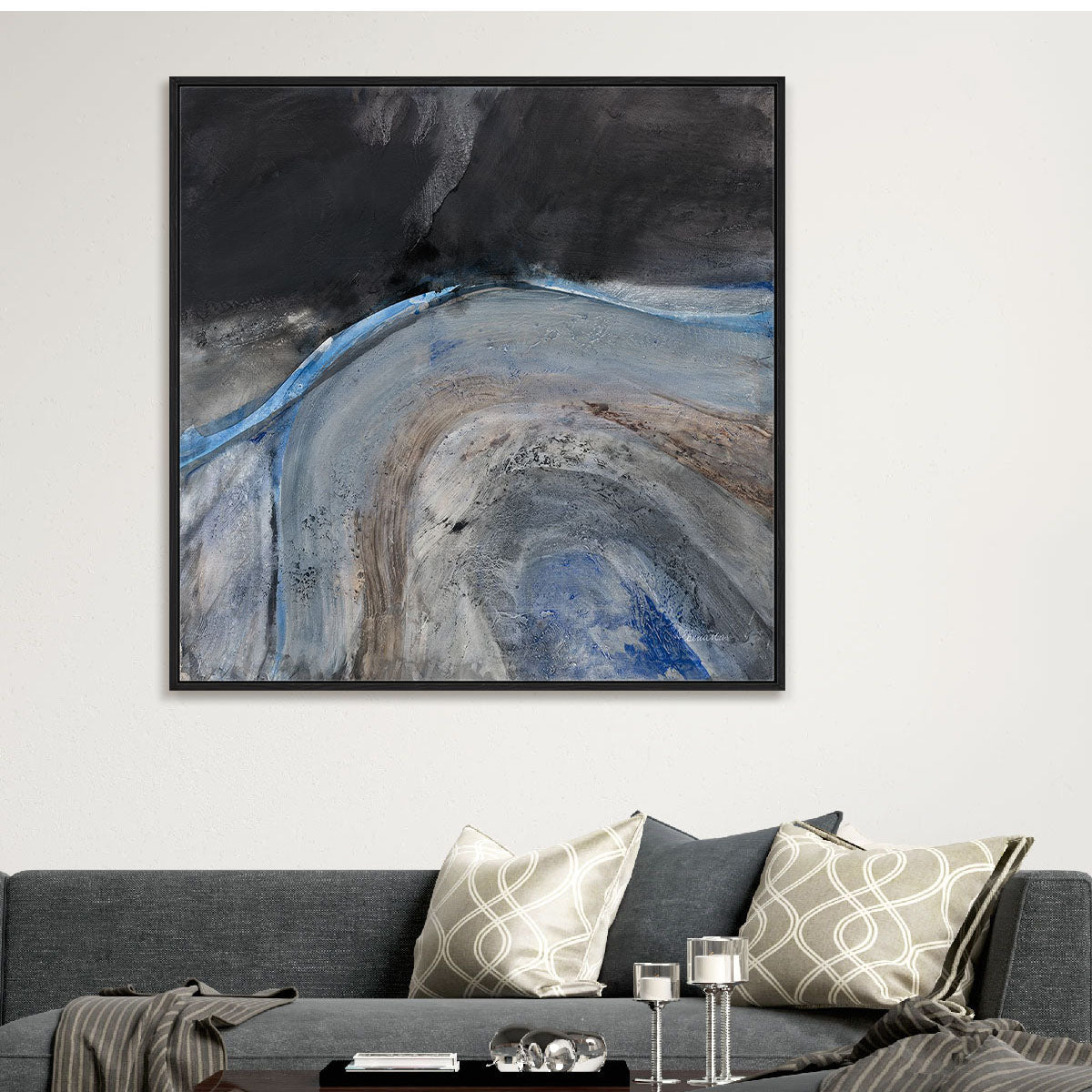 Flow III Art in Stretched Canvas, Framed Print Under Glass, and Gallery Wrapped Shadow Box Canvas