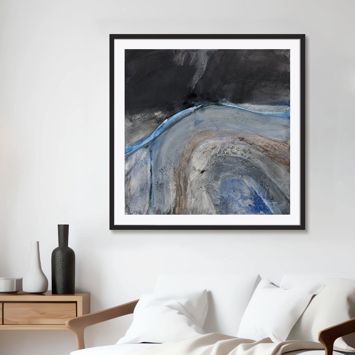 Flow III Art in Stretched Canvas, Framed Print Under Glass, and Gallery Wrapped Shadow Box Canvas