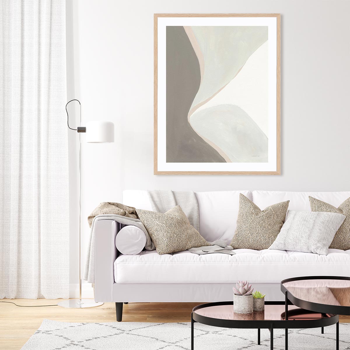 Retro Abstract III Neutral Wall Art