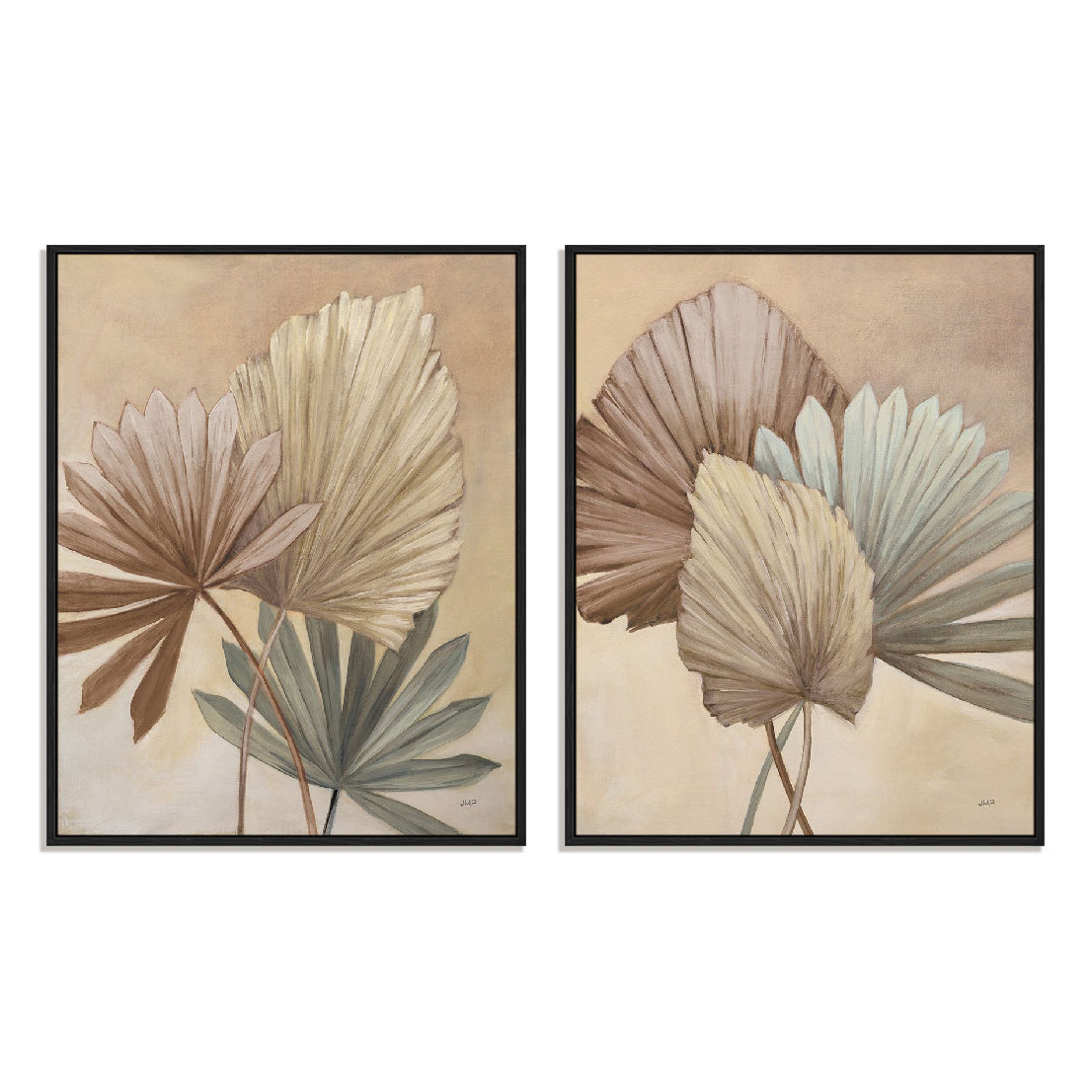 Sun Palms Neutral I and II Wall Art