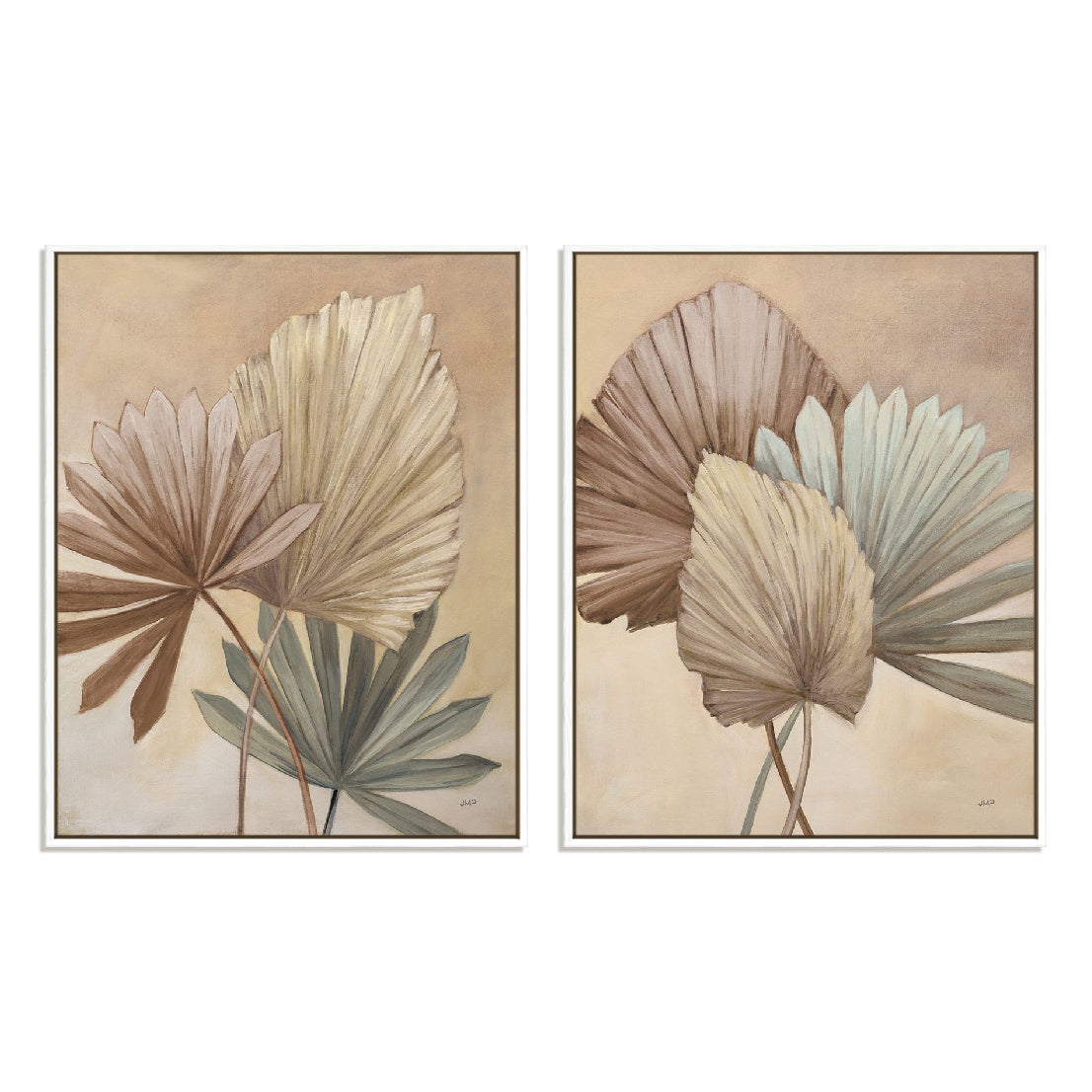 Sun Palms Neutral I and II Wall Art