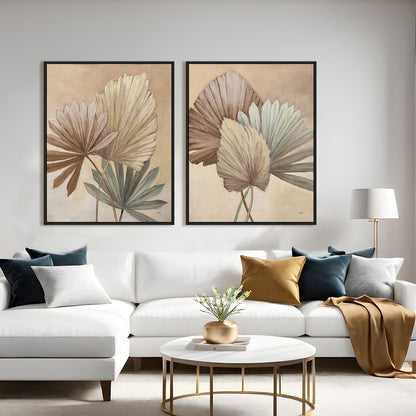 Sun Palms Neutral I and II Wall Art