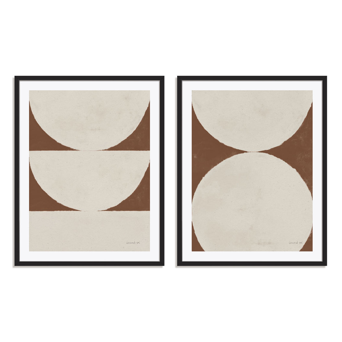 Elegant Balance Walnut Brown I and II Wall Art