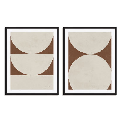 Elegant Balance Walnut Brown I and II Wall Art