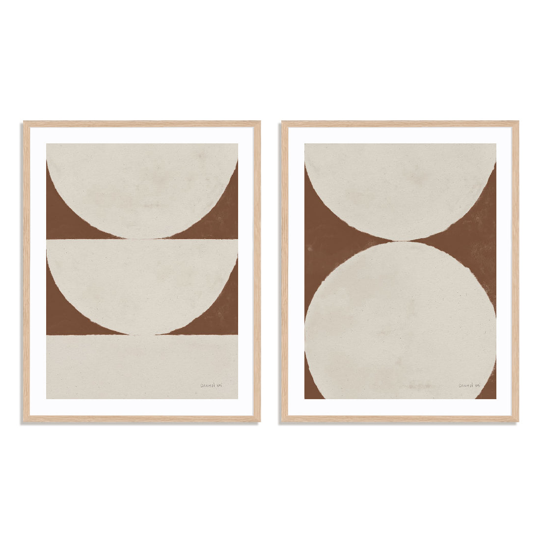 Elegant Balance Walnut Brown I and II Wall Art