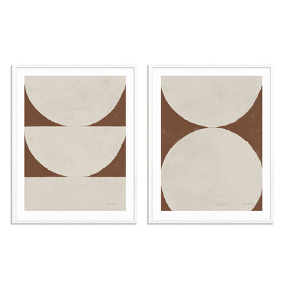 Elegant Balance Walnut Brown I and II Wall Art