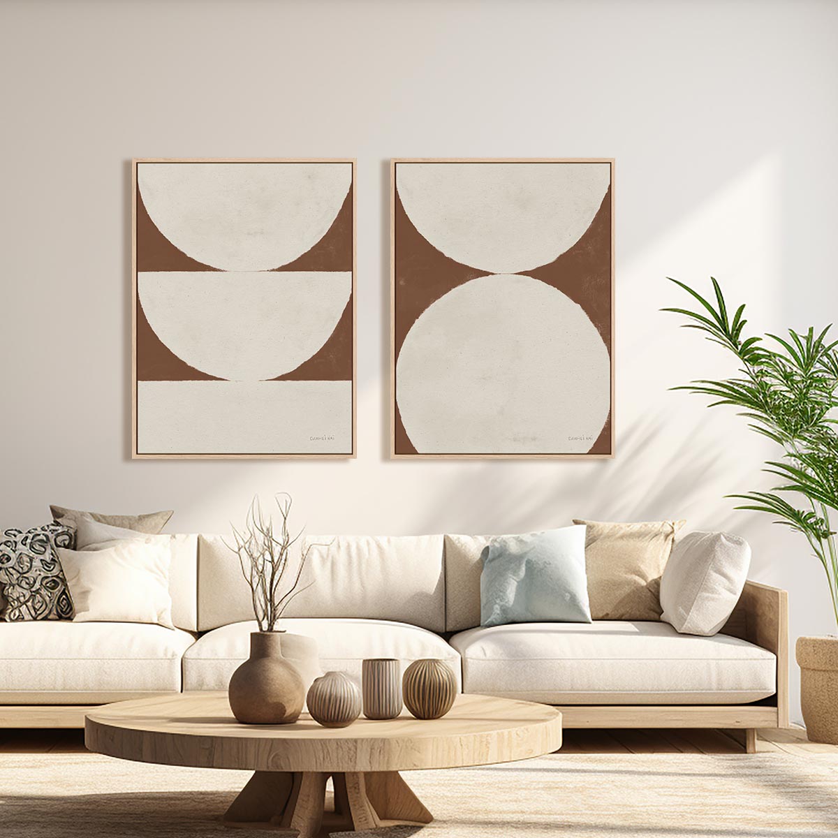 Elegant Balance Walnut Brown I and II Wall Art