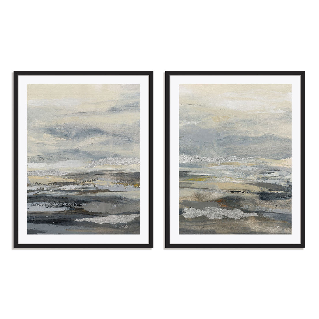 Silver Sand I and II Wall Art