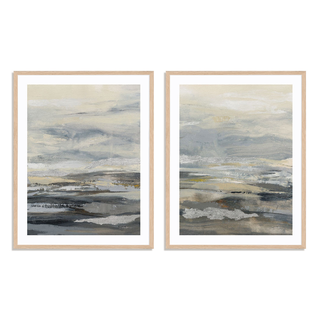 Silver Sand I and II Wall Art