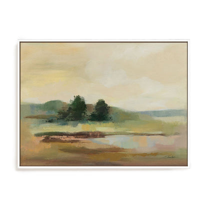 Muted Yellow Sky Art in Stretched Canvas, Framed Print Under Glass, and Gallery Wrapped Shadow Box Canvas