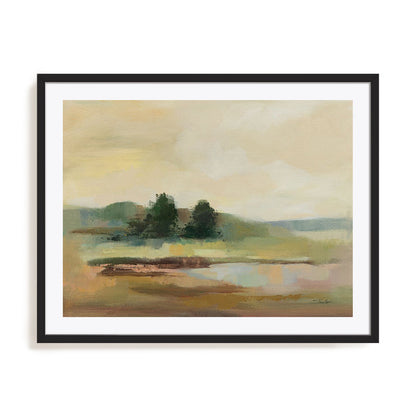 Muted Yellow Sky Art in Stretched Canvas, Framed Print Under Glass, and Gallery Wrapped Shadow Box Canvas